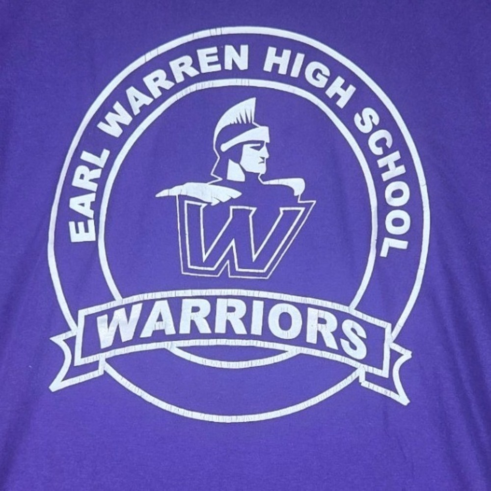 Gildan T-Shirt Women XL Purple Earl Warren High School Warriors Graphic Tee